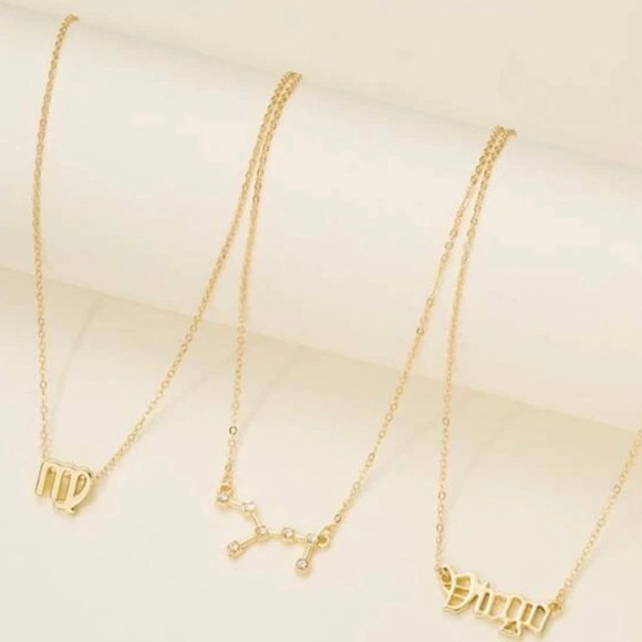 Zodiac Virgo 3 piece Goldtone Pendant necklaces - Picture 2 of 8